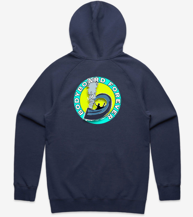 'New Age of the Dawn' Logo Cotton Hoodie in Midnight Blue